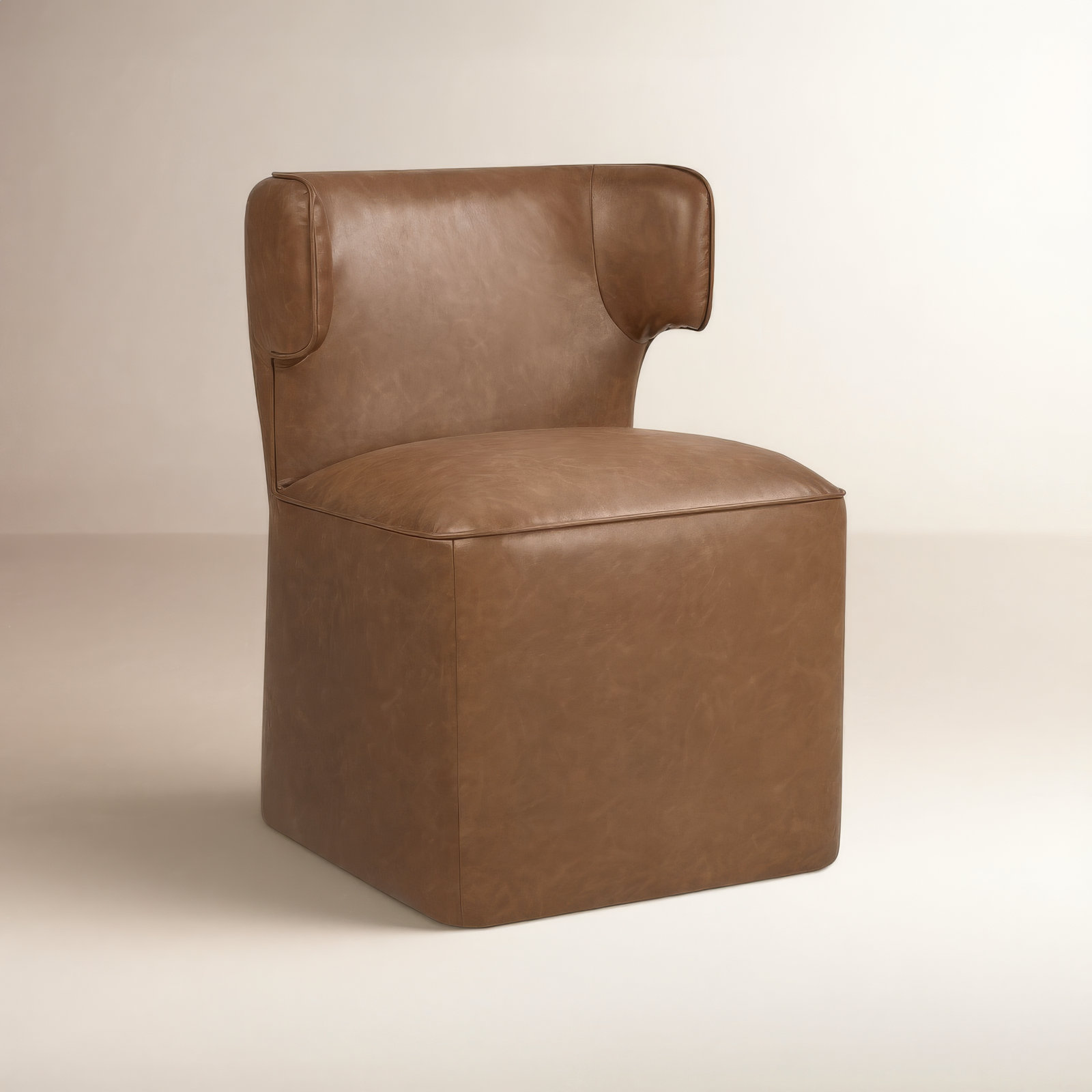 Sardinia Upholstered Dining Chair, Copley Brown Performance Vegan Leather