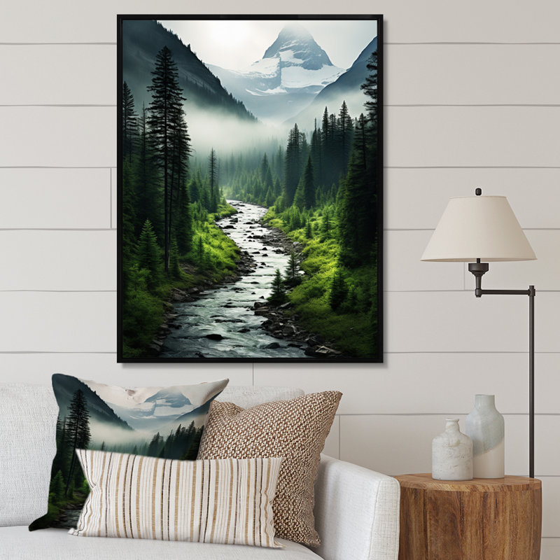 Beedie Canada Misty Morning sur toile, H 32 po x l 24 po x P 1 po, Cadre flottant noir