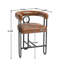 Ensemble de 2 tabourets de bar, tabouret de bar moderne avec dossier, cadres en métal noir, tabourets de bar rembourrés pour îlot de cuisine, pub, club (PU)-1061835543