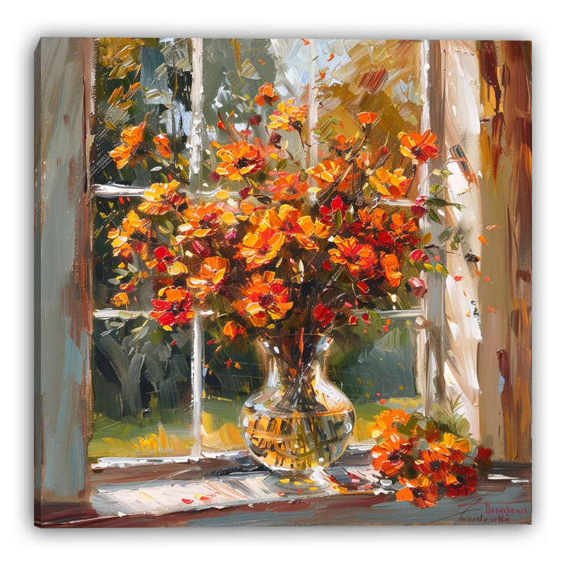 «Painterly Floral Still Life IV», art mural sur toile tendue, L 20 po x H 20 po x P 1,5 po
