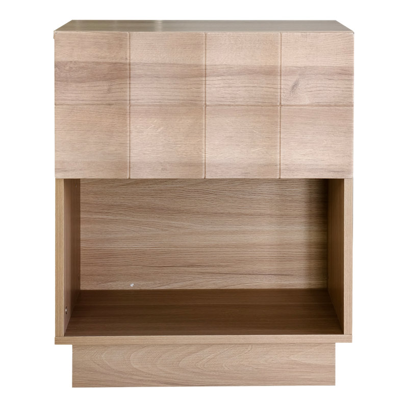 50.8cm W Particle Board Bedside Table, Natural Oak