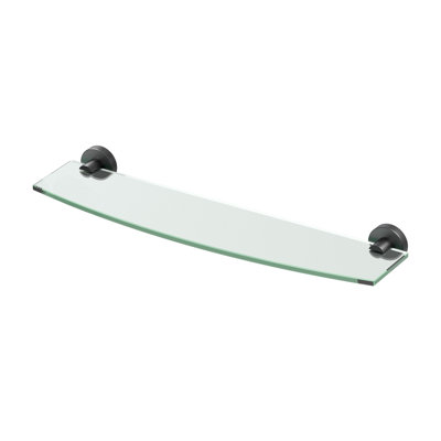 Glam Wall Mounted Tempered Glass Shelf | Bathroom Floating Glass Shelf