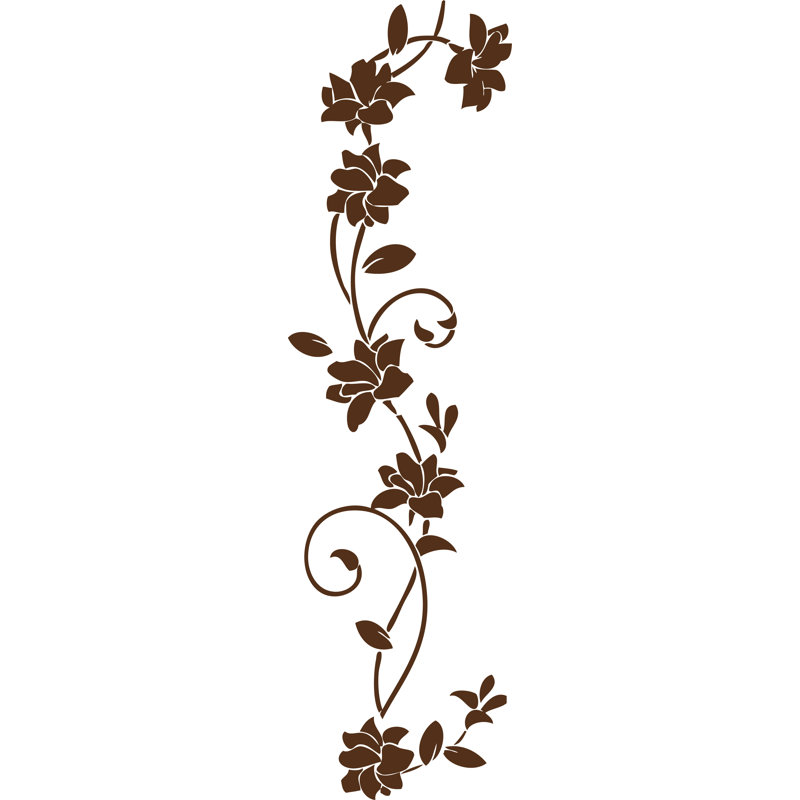 Décalcomanie murale Plants & Flowers Rattan Flower - Non-Wall, H 41 po x l 12 po, Marron