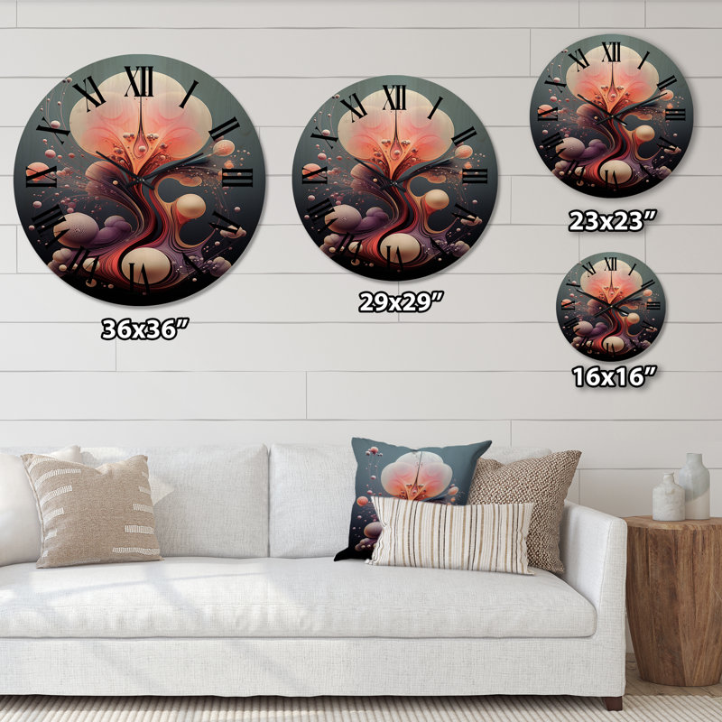 Multiverse Abstract Geometric Metamorphosis VIII - Abstract Shapes Oversized Wood Wall Clock, Moyenne