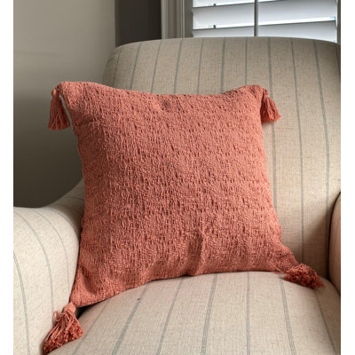 TRACY PILLOW - Coussin tricoté à pampilles avec insert - Blanc