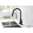 Pull Down Kitchen Faucet - Matt Black Stainless Steel, 360 Swivel Nozzle, Corrosion & Rust, Single Handle For Water Temperature And Flow Regulation Steel With Rotatable Rust Treatment, Convenient-1877208587