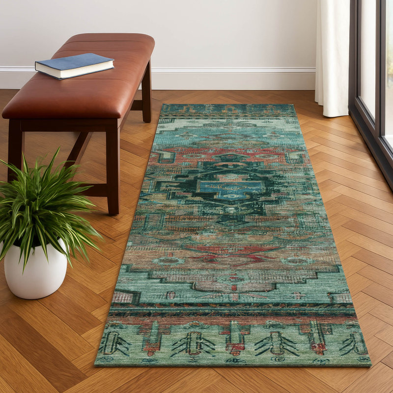 Premium Machine Washable Verlin AMF1776 Tribal Rug, Runner 2'3" x 7'6"