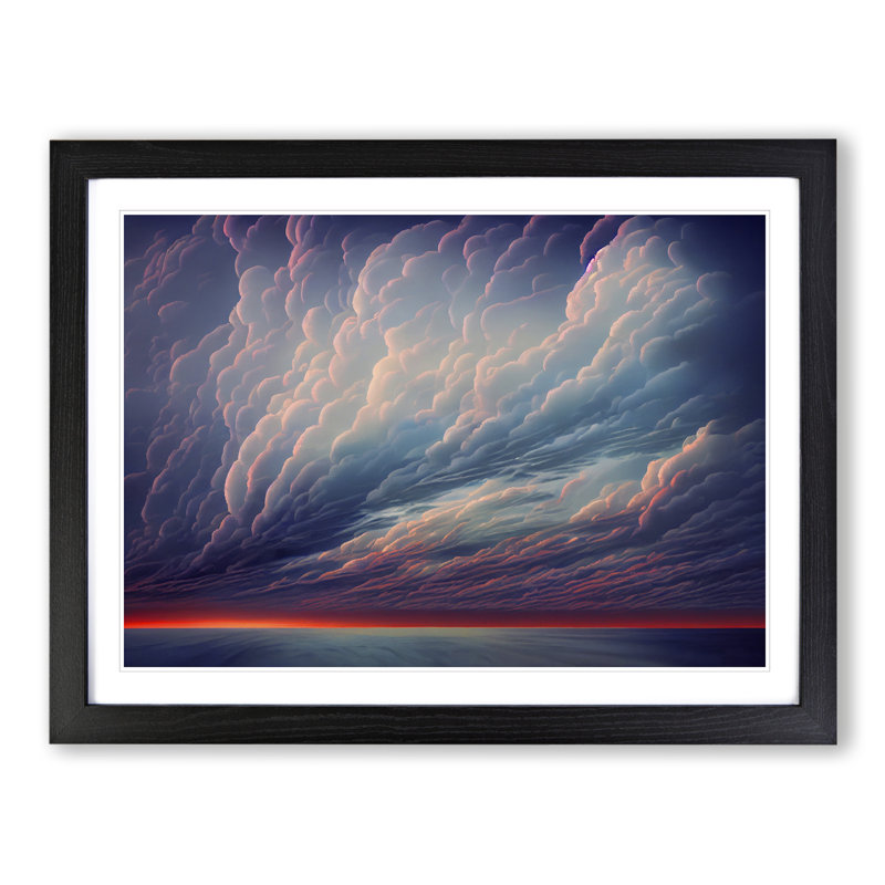 Clouds At Sunset Vol.2 - Single Picture Frame Print, 46cm H x 64cm W x 2cm D, Black