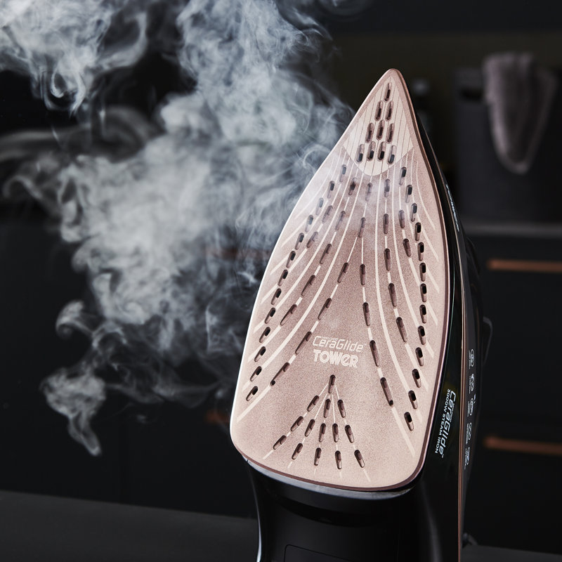 Tower Ceraglide 3100W Ultraspeed Steam Iron, Rose Gold