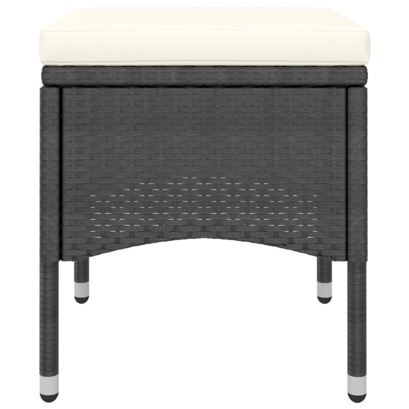 Ensemble de salle à manger de jardin, Blanc / noir / plateau en bois