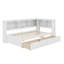 Lit de jour simple en bois avec deux tiroirs, canapé-lit multifonctionnel avec armoires de rangement et ports USB-1821883098