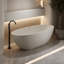 Baignoire autoportante ovale à surface solide de 55 pouces orange-132406520