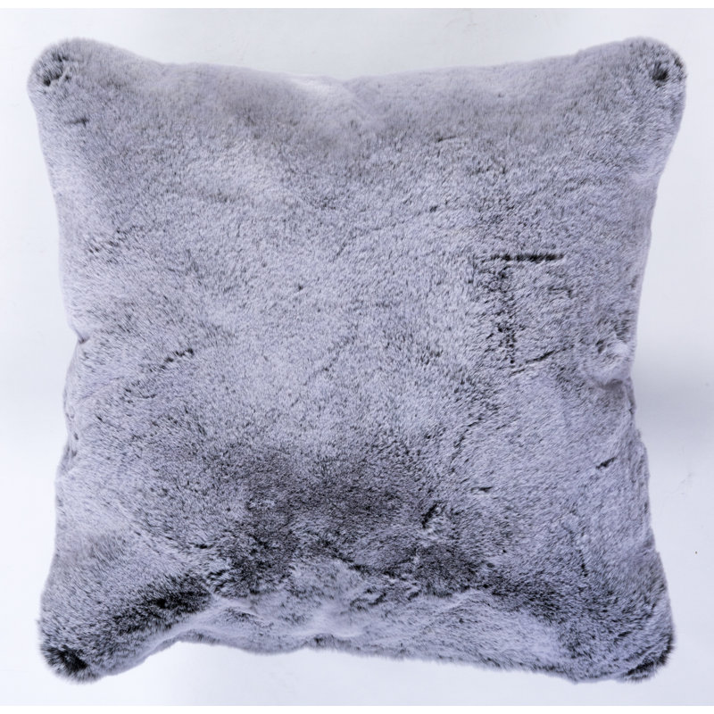Housse de coussin carré et insert Faux Rabbit Collection, Gris