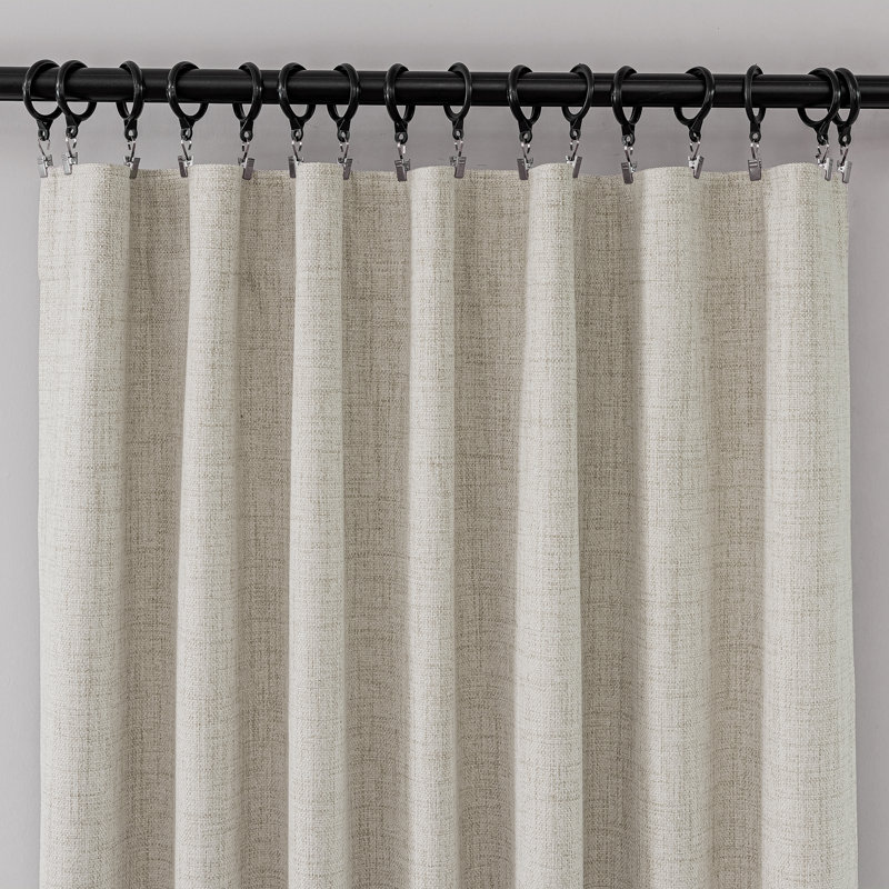 Ensemble de 2 panneaux de rideaux occultant en toile de jute 100% Leming, L 52 po x L 84 po, Lin lin