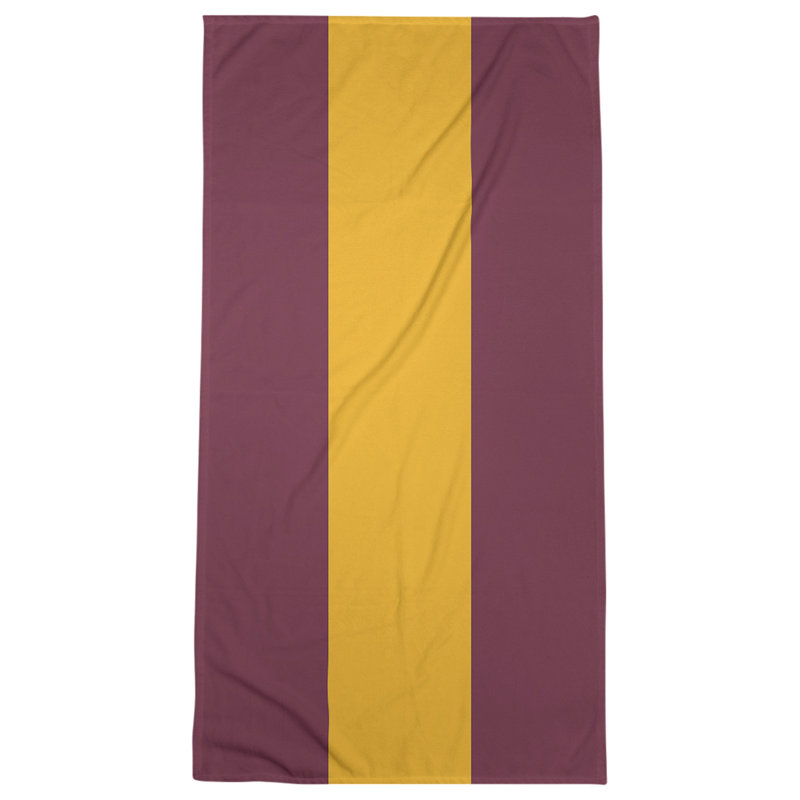 Cotton Blend Lightweight Bath Towel, Wine/Gold