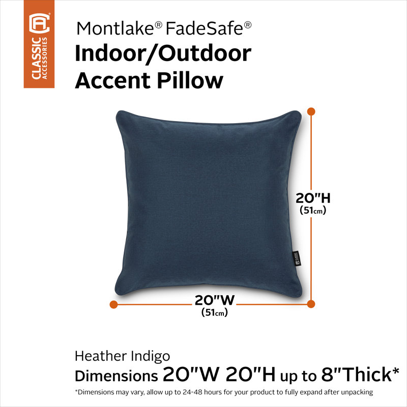 Montlake Outdoor Throw Pillow, Heather Indigo