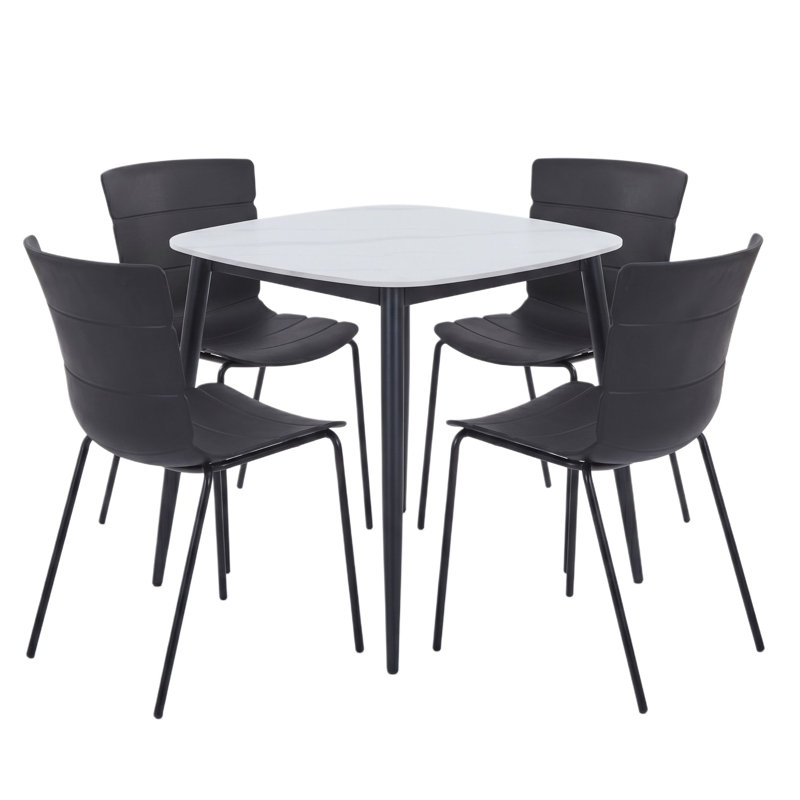 Westhope Dining Set, Black, Sintered Stone
