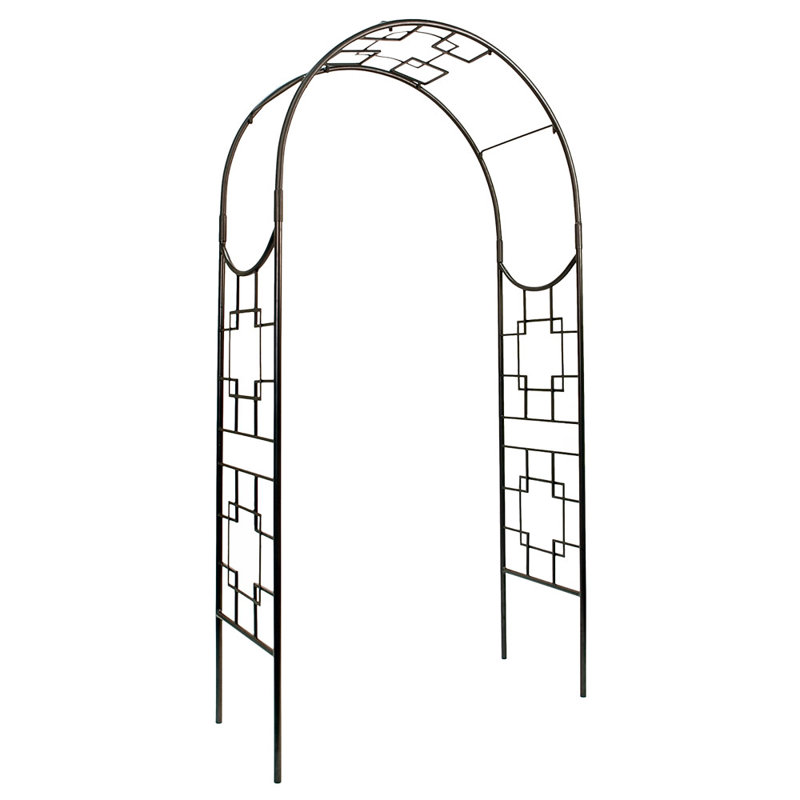 Elegant Graphite Iron Garden Arbor - 22"x98"x52"