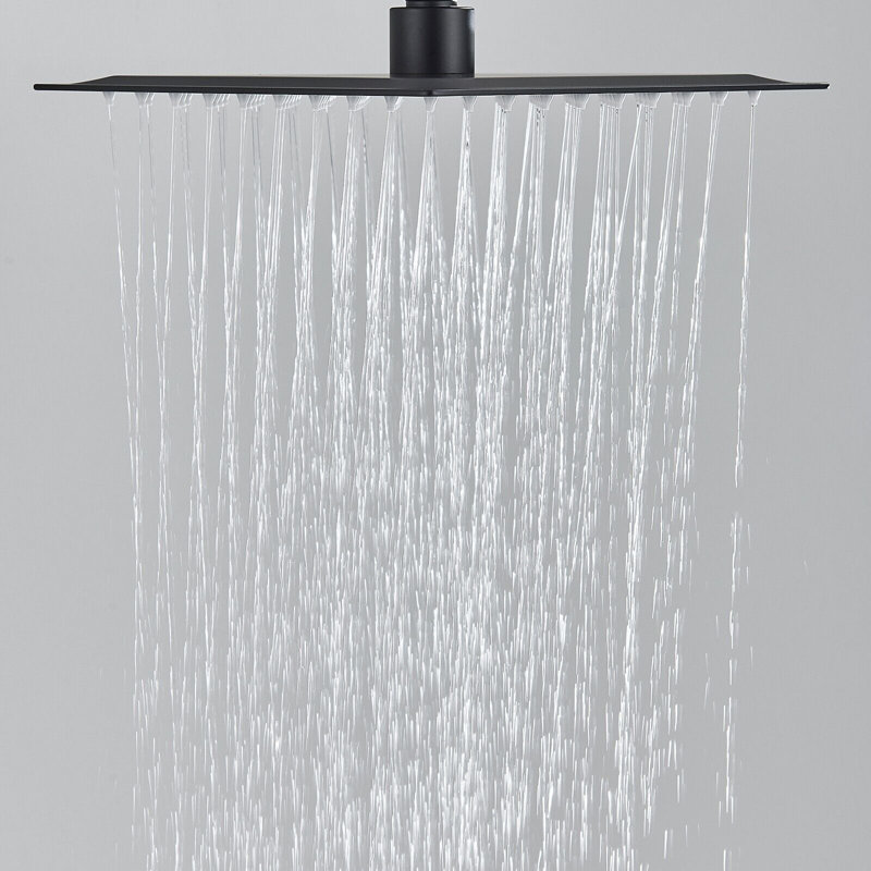 Pomme de douche à pluie noire 12 po