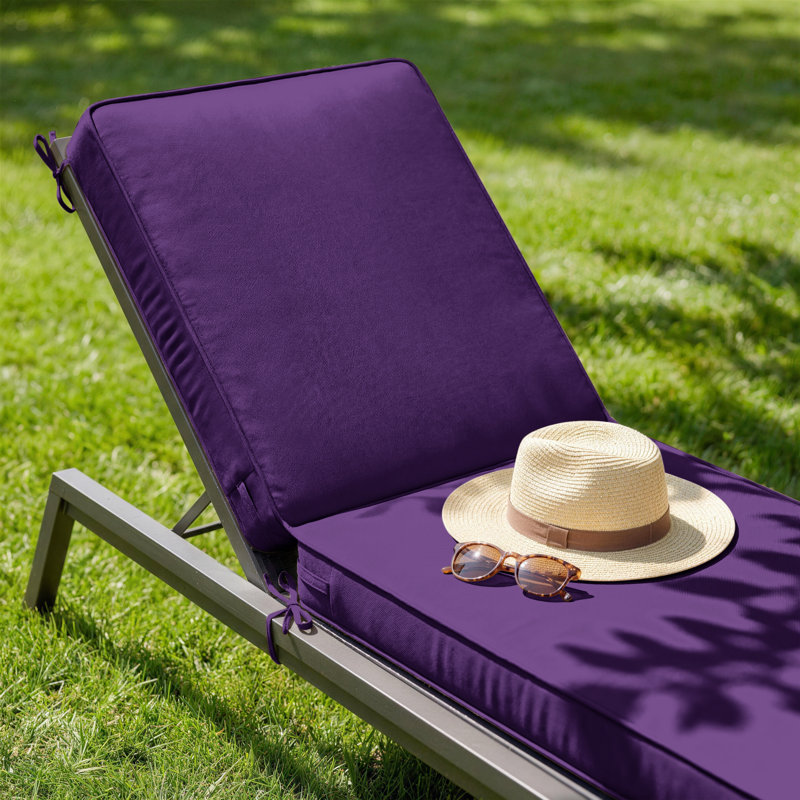 Outdoor 4'' Chaise Lounge Cushions Lounge Chair Cushions 26" W X 80" L, Chocolate, 2, 26" W x 80" D
