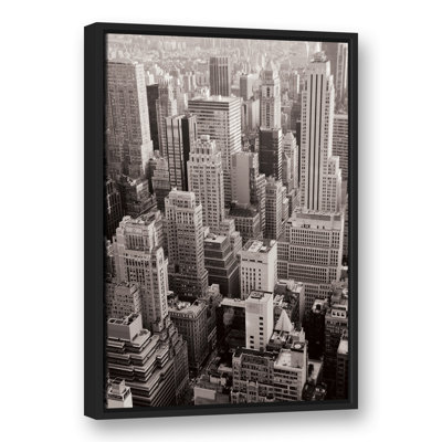 «Black and White NYC Rooftops photograph», reproduction de photo sur toile encadrée
