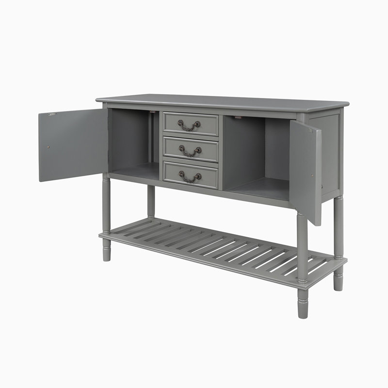 Crédence l 14,77 po avec armoire, gris