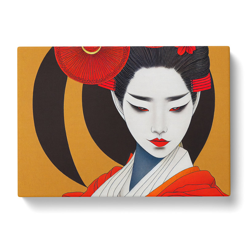 Loving Geisha - Wrapped Canvas, 50cm H x 76cm W x 3cm D