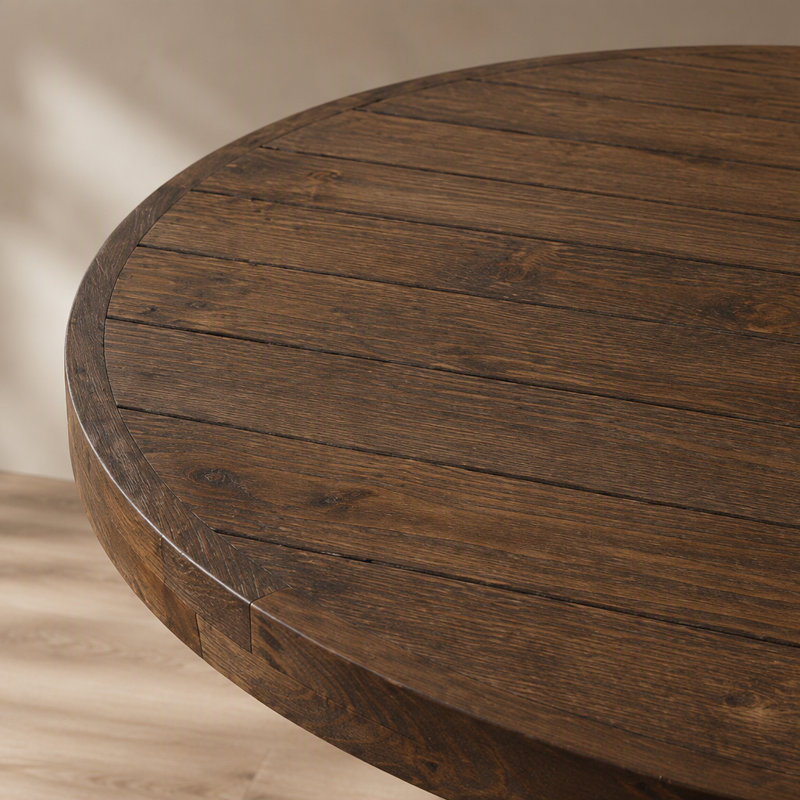 Table de salle à manger ronde 47 ", table de cuisine en bois massif pour 4-6