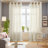 Farmhouse Boho Faux Linen Semi Sheer Textured Curtains (Set of 2)-1219268617-1219268608