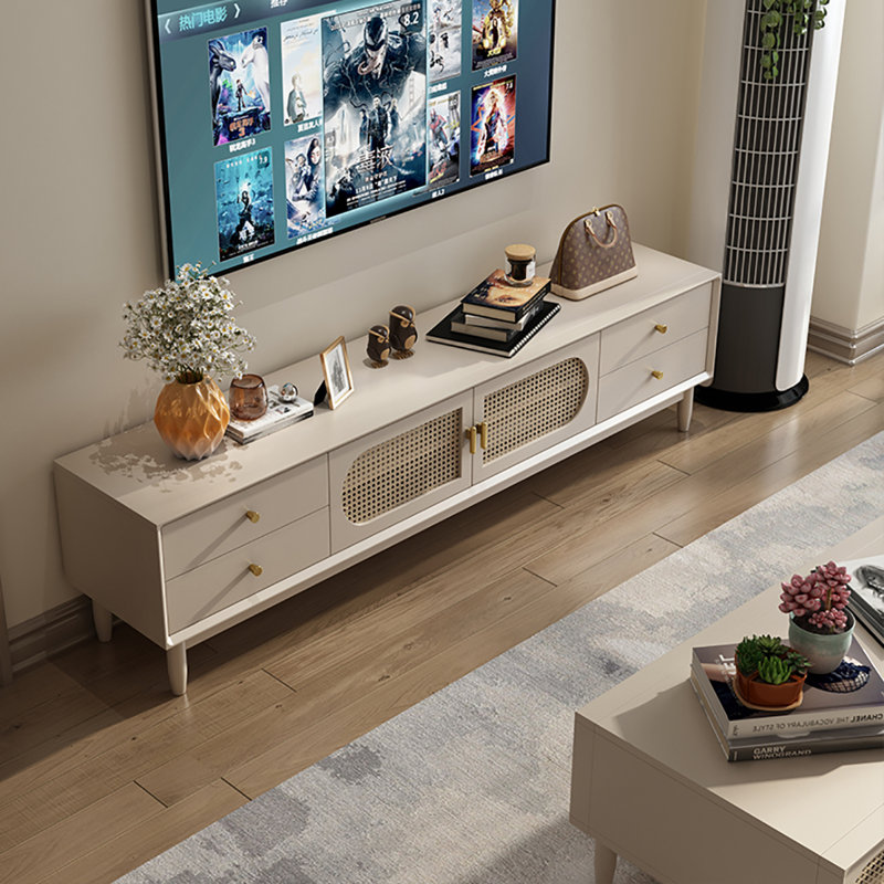 Meuble télé rétro moderne, H 20,1 po x L 78,7 po x l 13,6 po