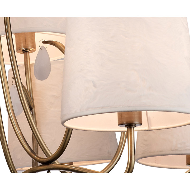 Orton 9 - Light Shaded LED Chandelier, Antique Brass