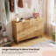 Commode cannelée à 6 tiroirs avec pieds dorés, commode de rangement moderne pour chambre à coucher et salon