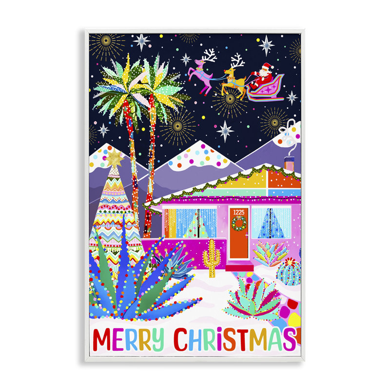 «Whimsical Desert Christmas», estampe numérique par Jess Stempel, Estampe numérique encadrée blanc bord de mer