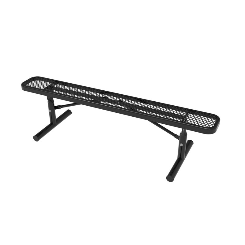 Steel Picnic Bench, Black/Black, 18" H x 96" W x 12" D
