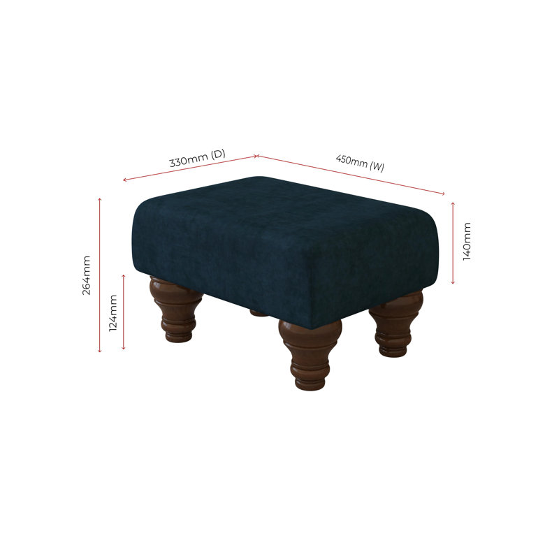 Autryville Wood Turned Leg - Plush, Mahogany, Indigo Dark Blue, Velvet
