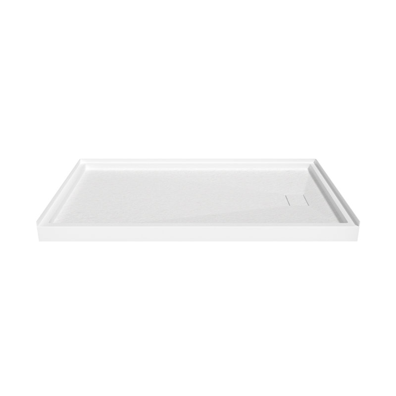 Base de douche 60 po x 60 po à simple seuil et drain à gauche avec surface solide et texture antidérapante, Oui