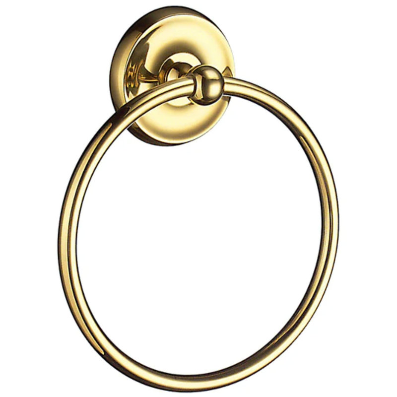 Wall mounted towel ring , Polished Brass