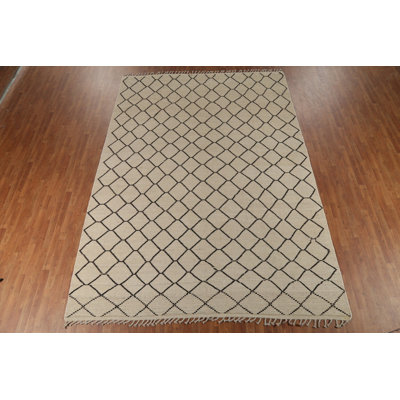 All-Over Trellis Wool Moroccan Modern Area Rug 9x13
