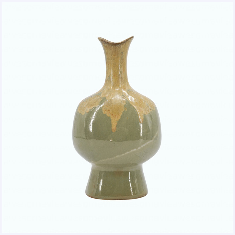 Vase en céramique émaillée réactive 5,5 "x 4,5" x 10,8 "