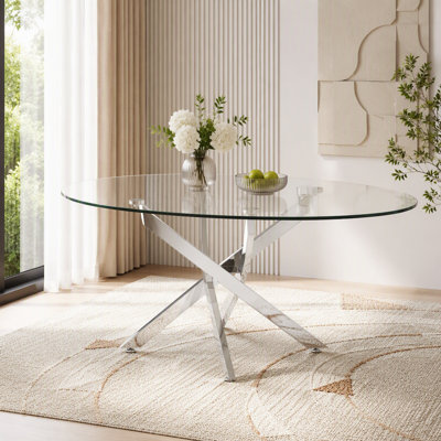 39.37-Inch Oval Glass Coffee Table with Legs
