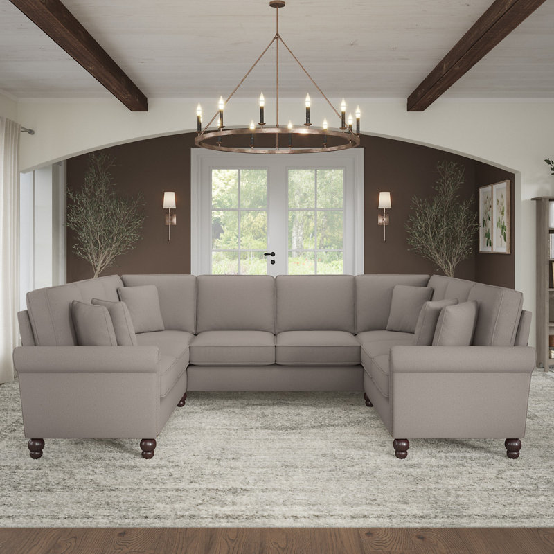 Canapé modulaire Atifah, Beige, H 36 po x l 137 po x P 111 po