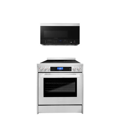 2 Piece Kitchen Package with 30"" Freestanding Electric Range & 30"" Over-The-Range Microwave -  Cosmo, COS-2PKG-001