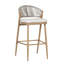 Ensemble de 2 tabourets de bar d'extérieur à structure en métal à hauteur d'assise 30,25 "avec dossier en PE en rotin-1040943428-1040943434