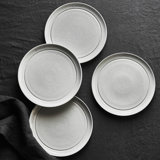 Staub Ceramic Dinnerware 4-Pc 9-Inch Salad Plate Set - White Truffle