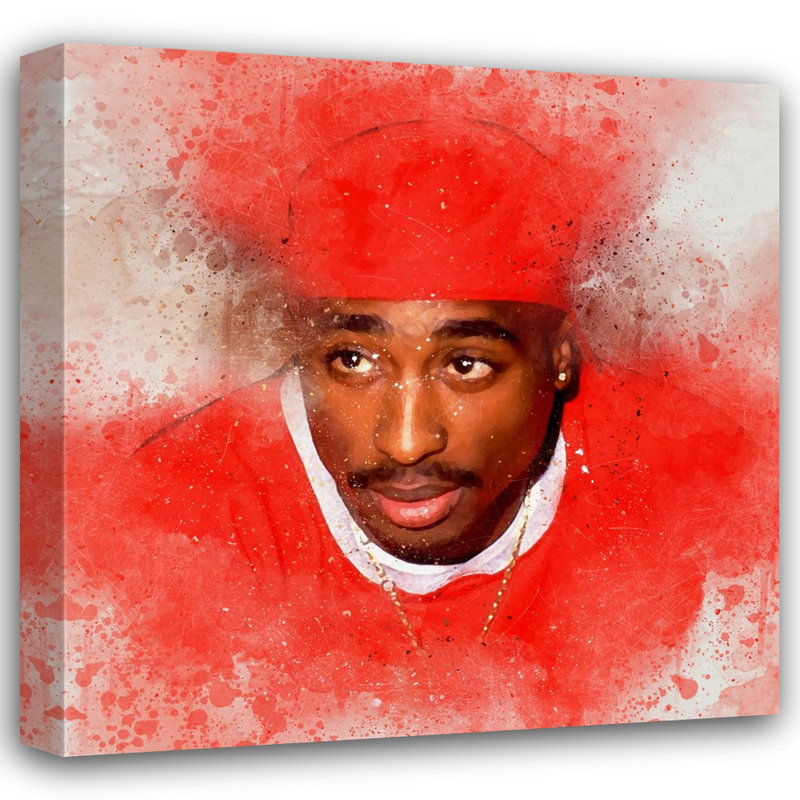 «Tupac Watercolor» par Stephen Chambers, impression sur toile tendue, L 36 po x H 36 po