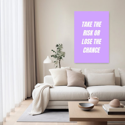 «Take The Ris Quote», impression d'art moderne minimaliste abstrait lavande