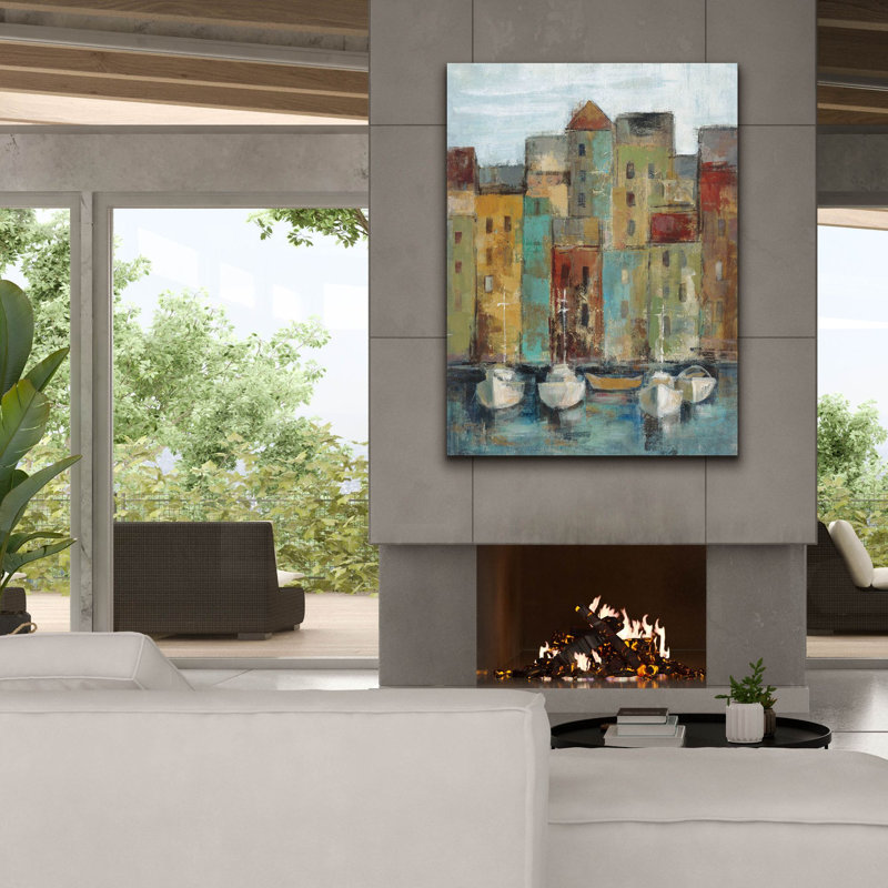 «Old Town Port 1» par Silvia Vassileva, art mural sur toile, H 54 po x l 40 po