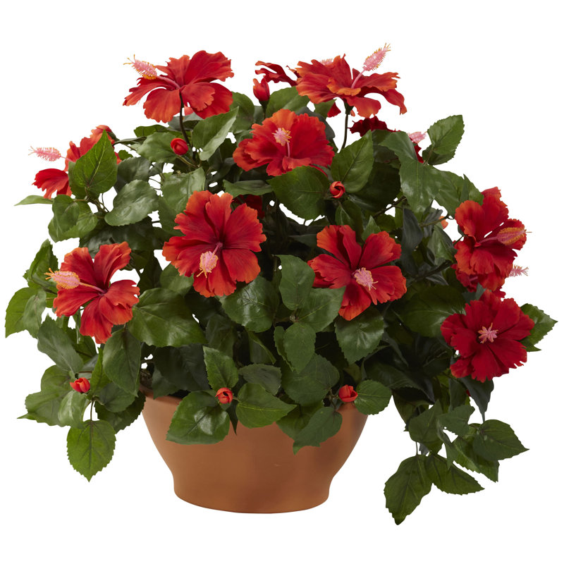 Plante à fleurs artificielle 15 po en pot