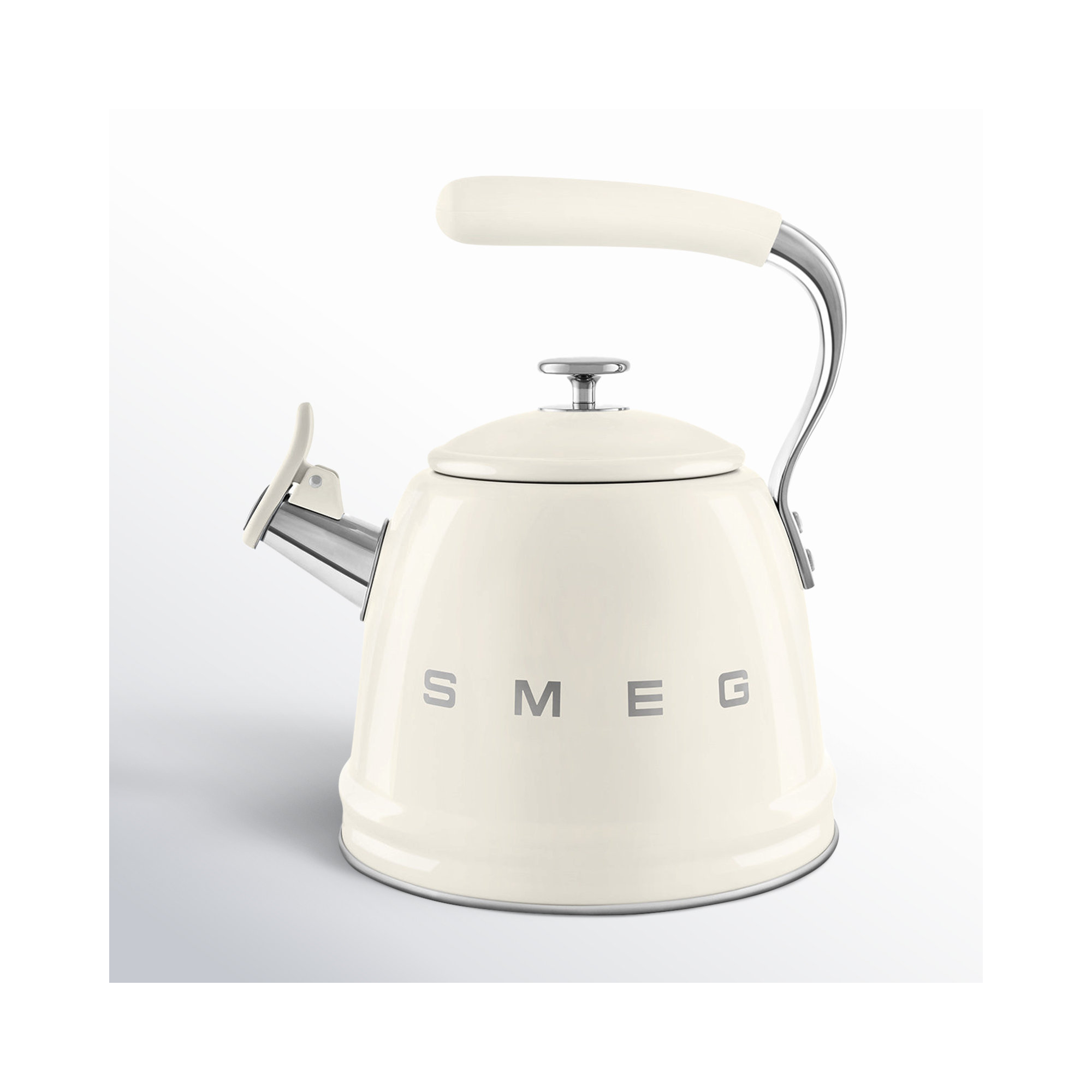SMEG 50"s Retro Style Whistling Stovetop Kettle, Cream