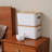 4 PCS Storage Bins With Bamboo Lids Plastic Storage Containers For Organizing Stackable Storage Box With Handle, 10.23 X 7.08 X 6.3 Inch